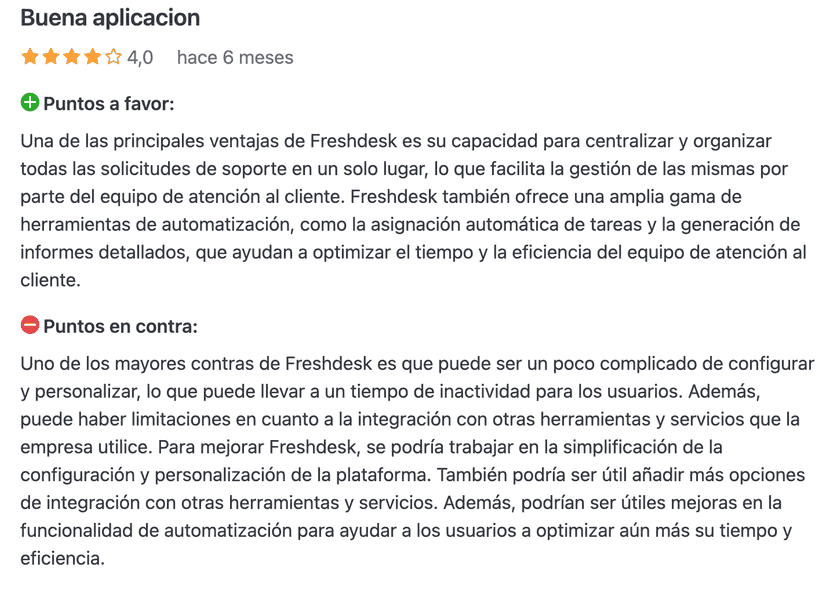 Opiniones de freshdesk