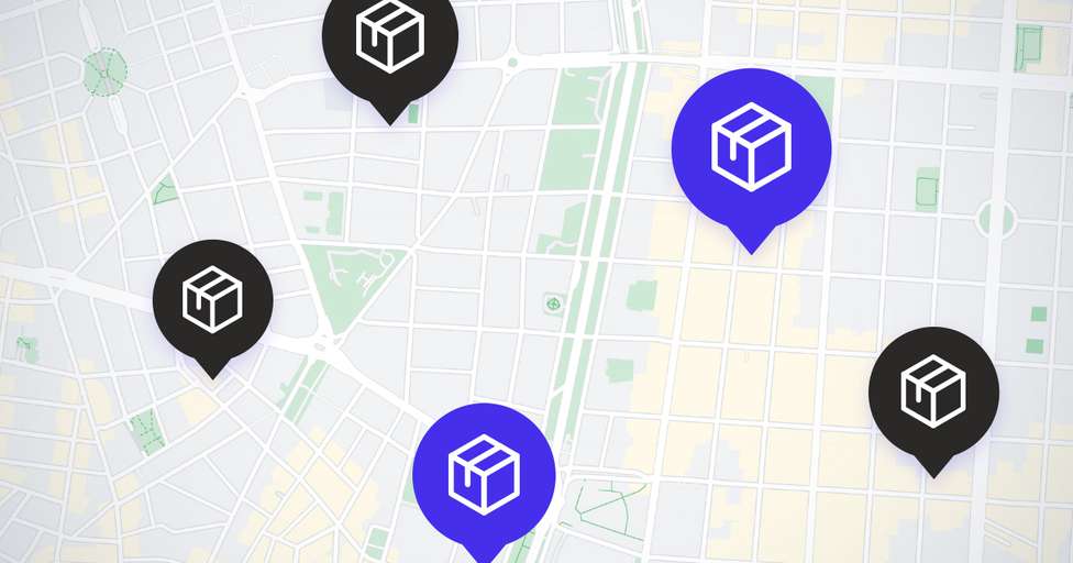 Pick up points map for eCommerce.