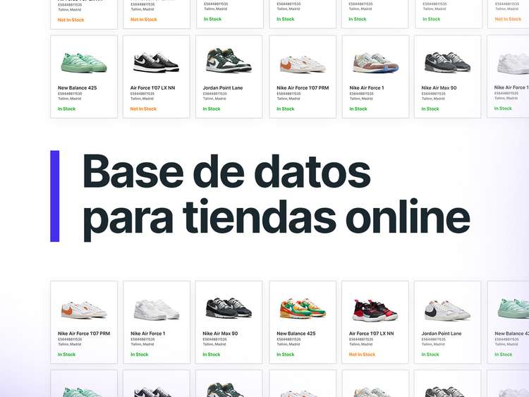 Base de datos de un eCommerce o una tienda online.