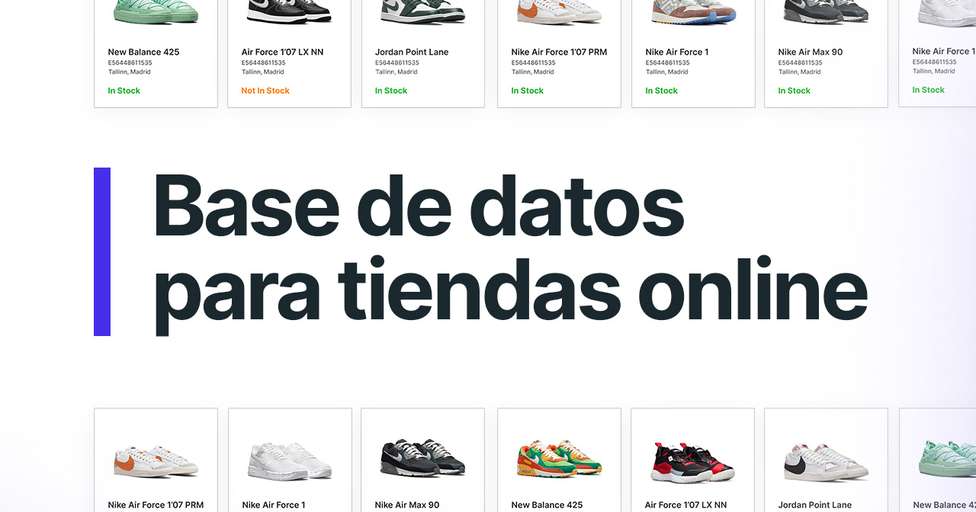 Base de datos de un eCommerce o una tienda online.