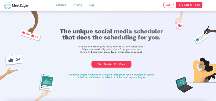meetedgar tool to organize and publish social media content