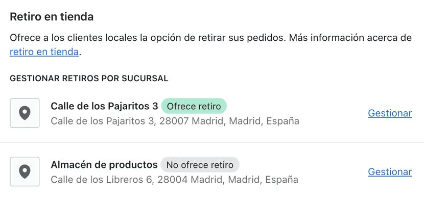 Métodos de envío en shopify configuración paso 10.