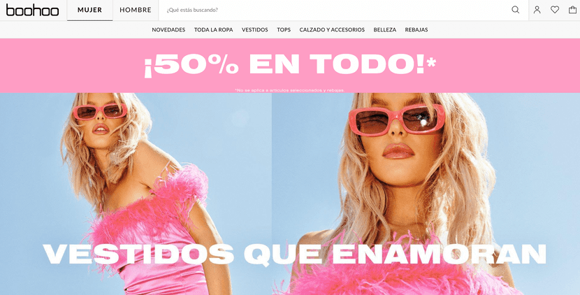 Ejemplo de qué es un pure player, Boohoo.