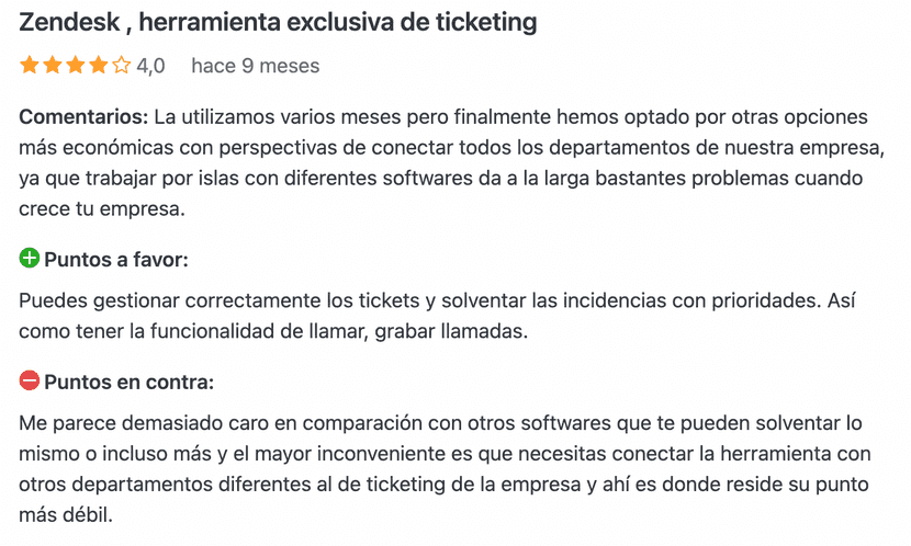 Opiniones de Zendesk