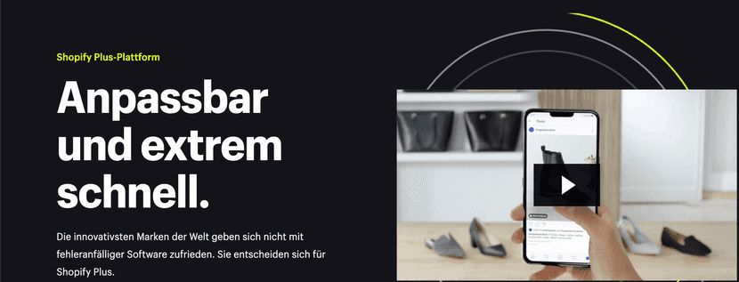 landing page von shopify plus