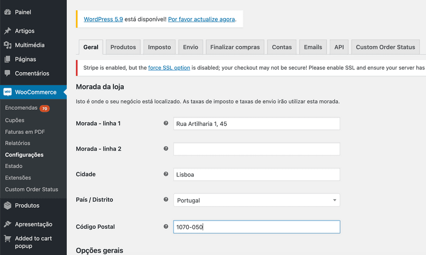 woocommerce configurar envios