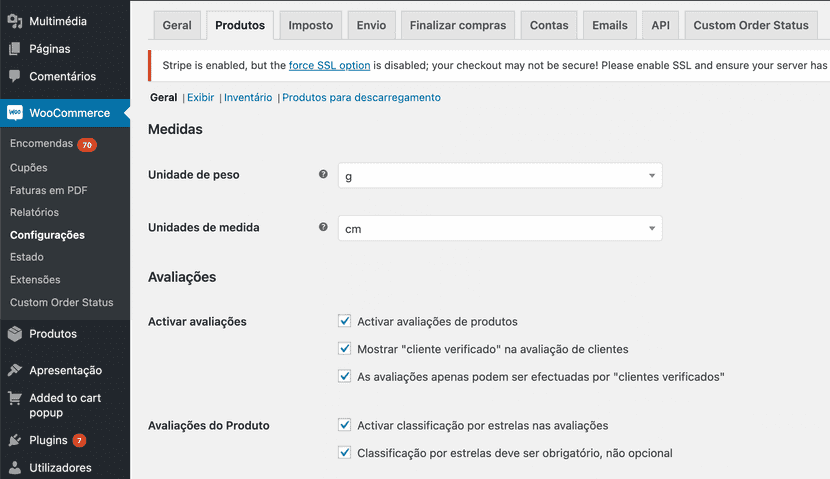 woocommerce produtos