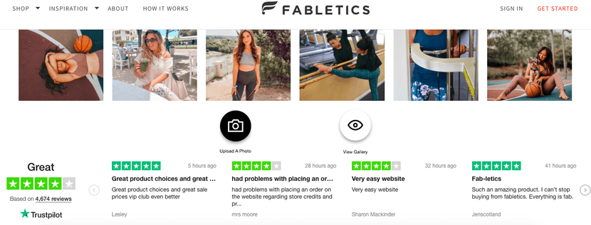 Valoraciones positivas en la ficha de productos de un eCommerce