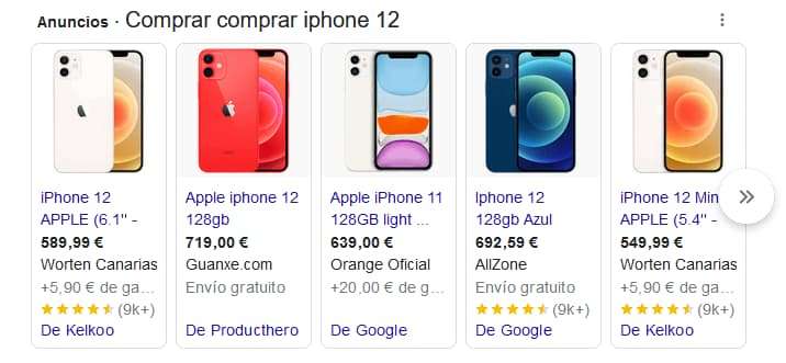 Punto de contacto de Google Ads de Iphone.