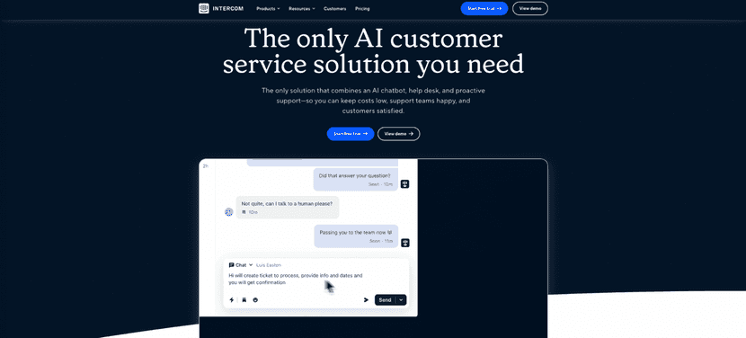 intercom chatbot for retailers