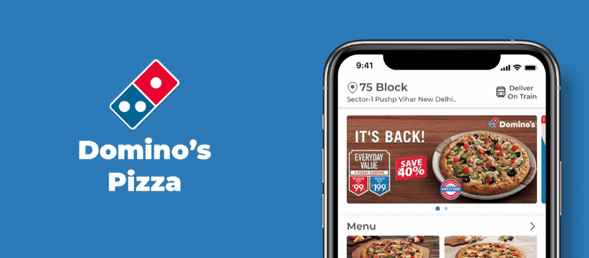 Aplicación digital de la empresa Dominos.