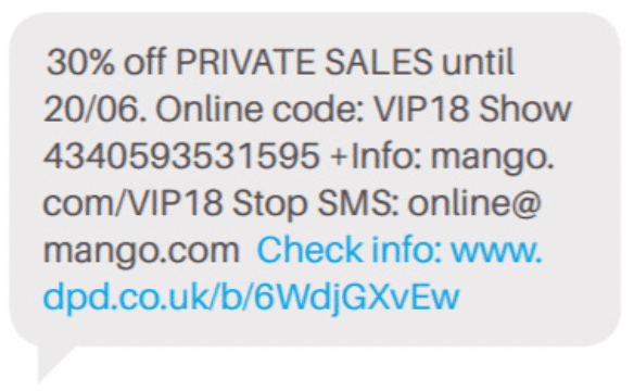 SMS promocional en eCommerce