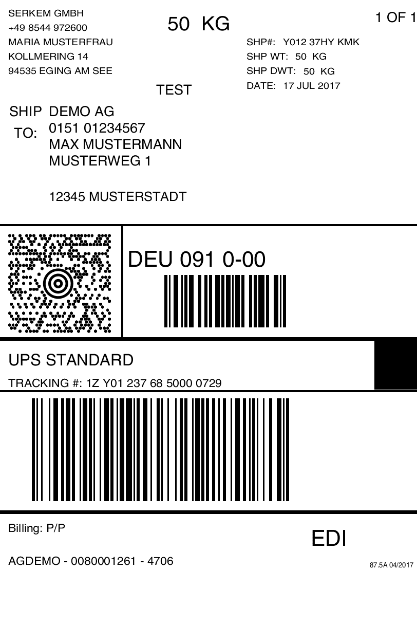 UPS Versandetikett
