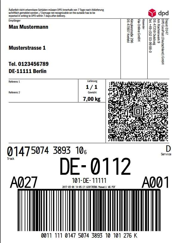 DPD Versandetikett