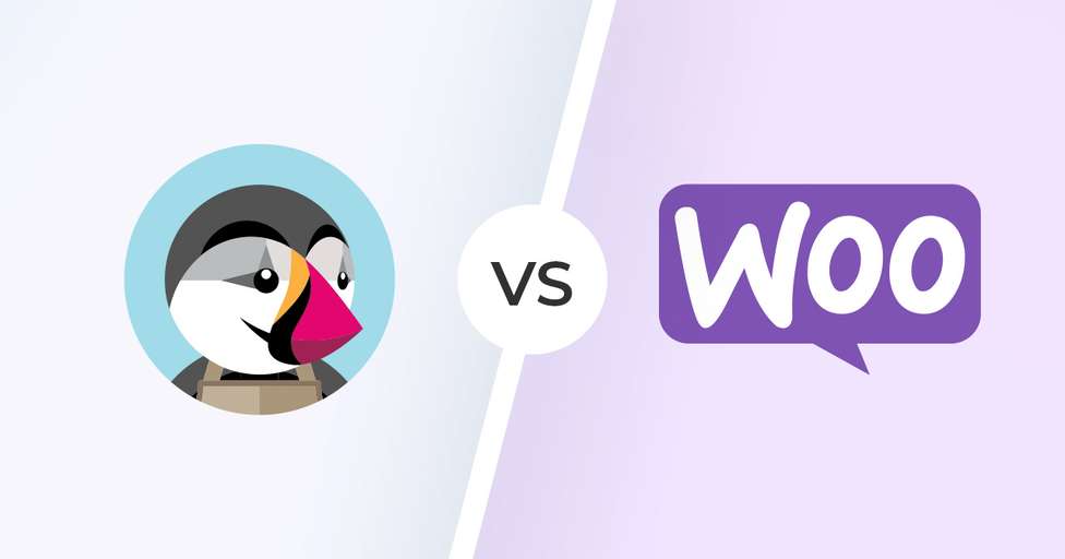 Logotipos de los CMS Prestashop y WooCommerce.