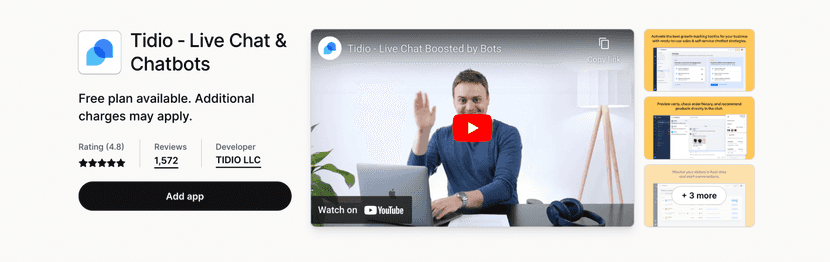 tidio shopify app