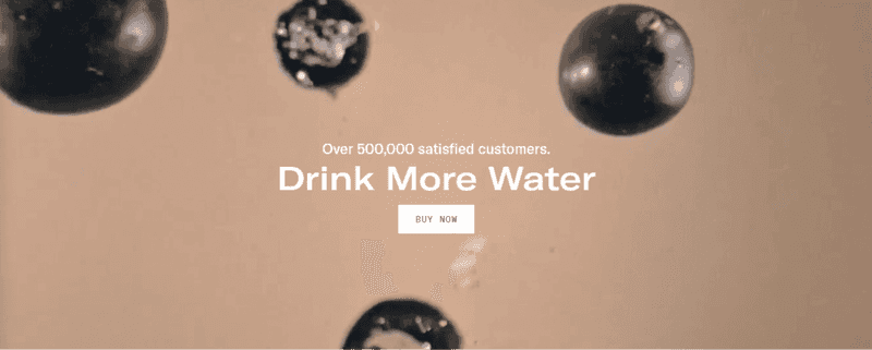 Landing page de Water Drop.