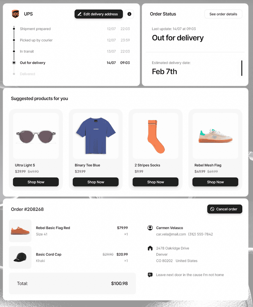 branded tracking page