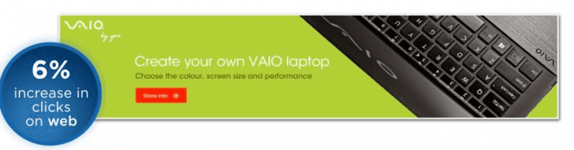 Anuncio display del eCommerce Vaio