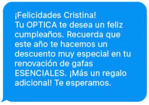 SMS cumpleaños y otros eventos especiales.