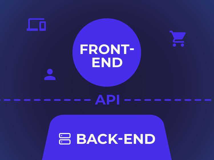 Infografía de la estructura de un sistema Headless Commerce