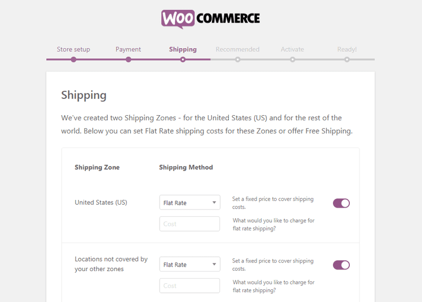 WooCommerce Versand Seite