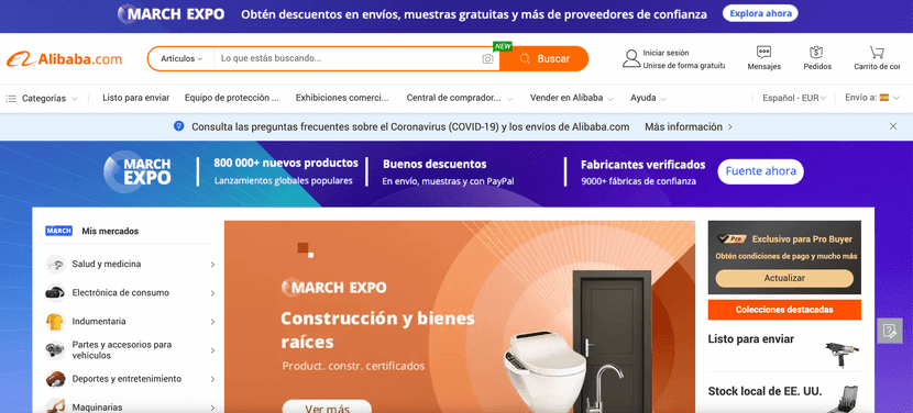 página web alibaba para vendedores españa