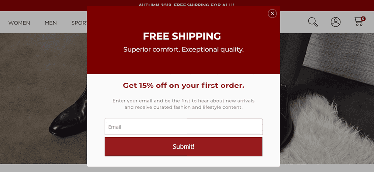Landing page de envío gratis para tiendas online de Tabio.