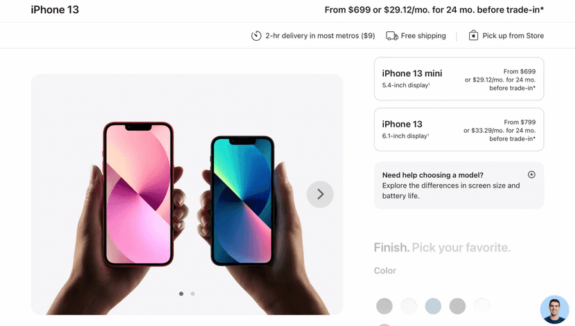 Punto de contacto del checkout de Apple